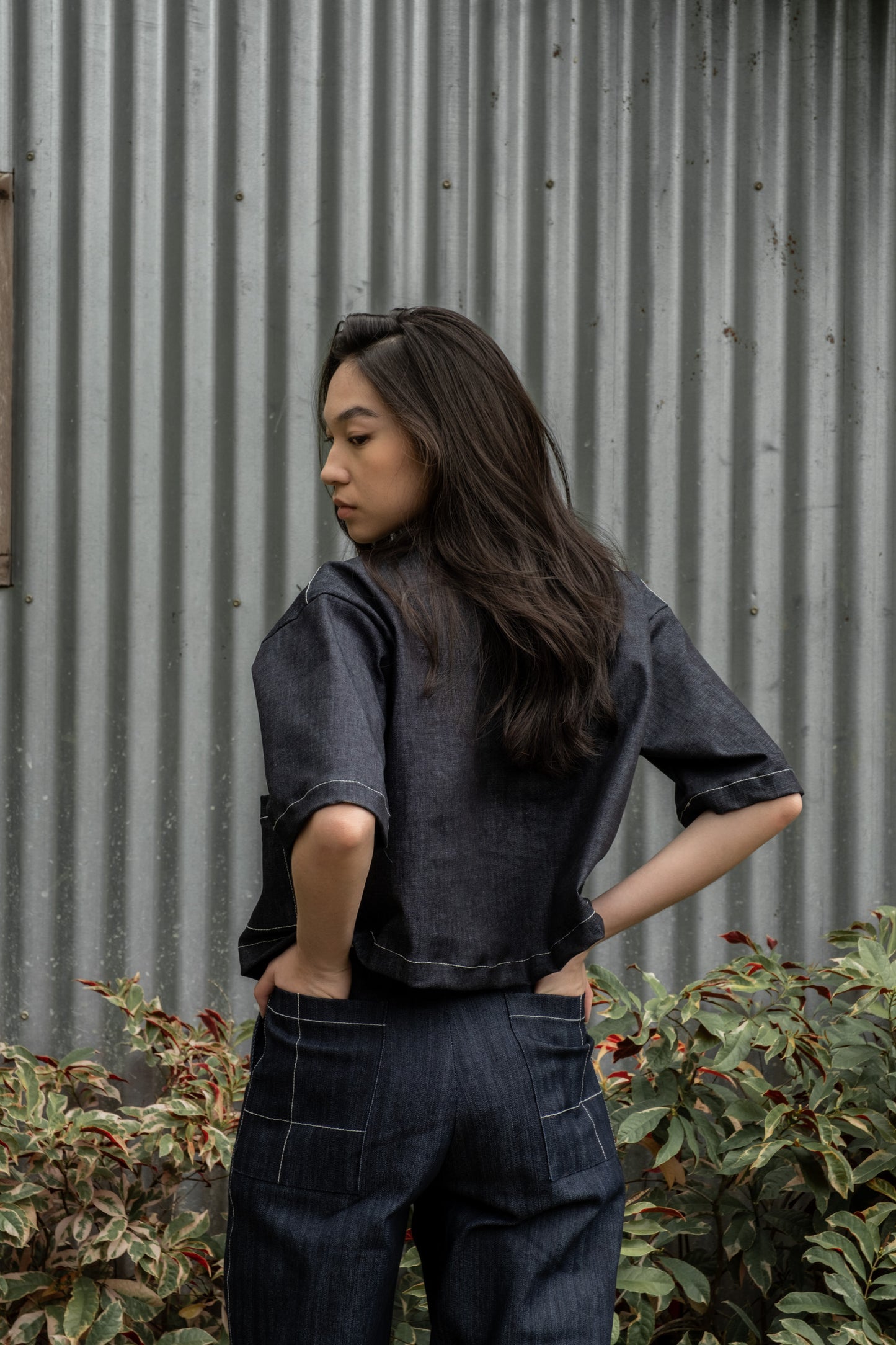 Preorder: Denim Crop Polo