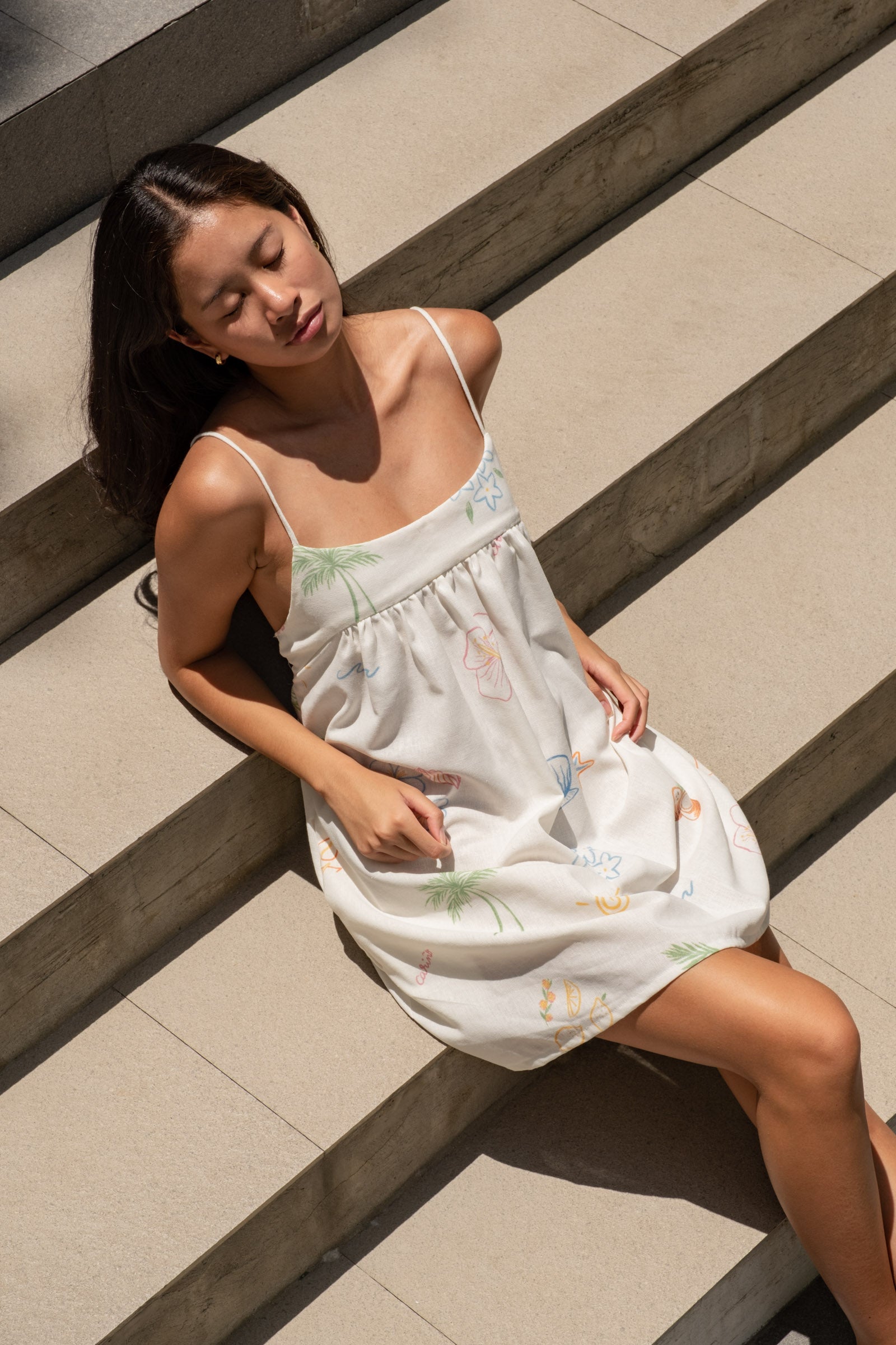 ONLY Petite ONLADDICTION CARO DRESS - Vestito estivo - blissful blue/cloud dancer/blu